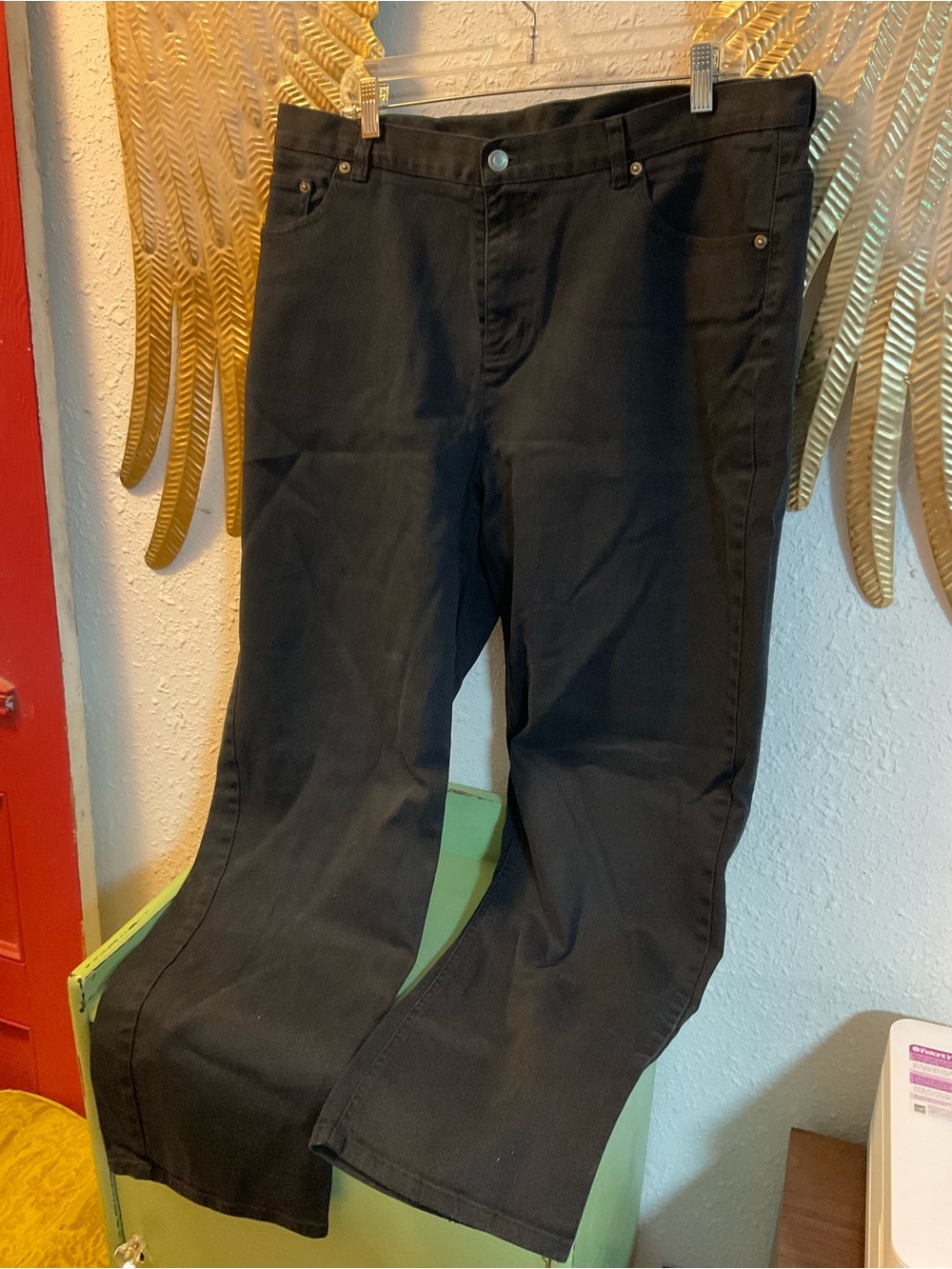 Lauren Ralph Lauren Black Mid Rise Denim Straight Leg Ankle Jeans Women's Sz 16W